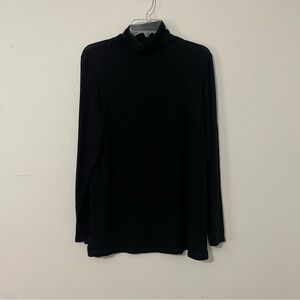 Eileen Fisher Essential Black Turtleneck Tencel Size Large